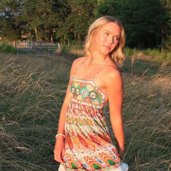 🦋 BLOGGERS FAVORITE 🦋 ZARA MULTICOLOURED SHORT EMBROIDERED DRESS SIZE S - Picture 8 of 16